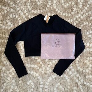 NWT Shapellx Black Long Sleeve Shapewear Compression Top